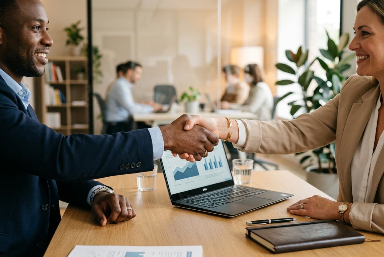 Professionals shaking hands